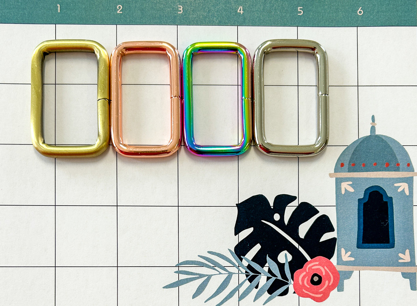Rectangle Rings 1 1/2" (38mm) Pack of 2