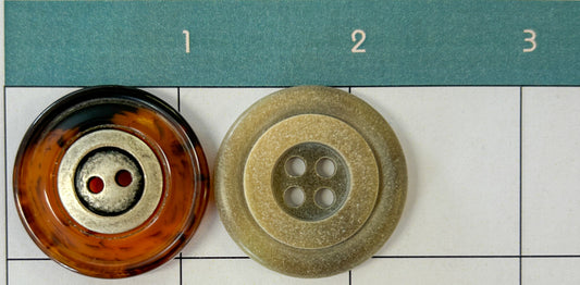"Tortoise Shell" & "Stone" Lookalike Buttons