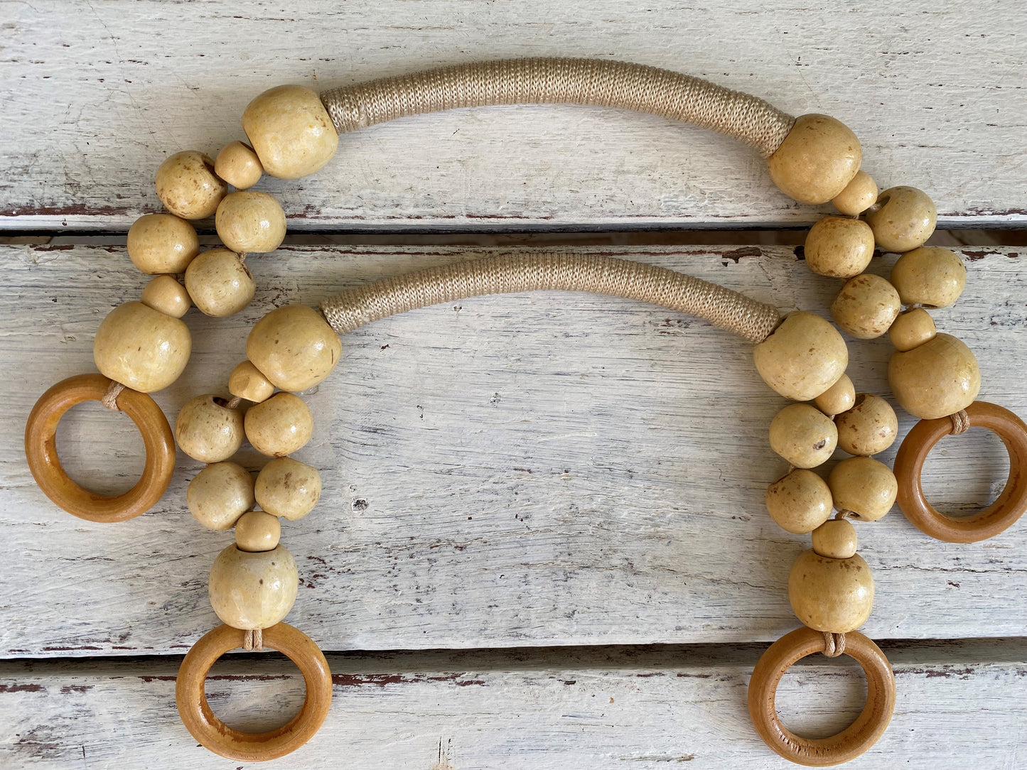 "Jessica" Wooden beaded bag handles