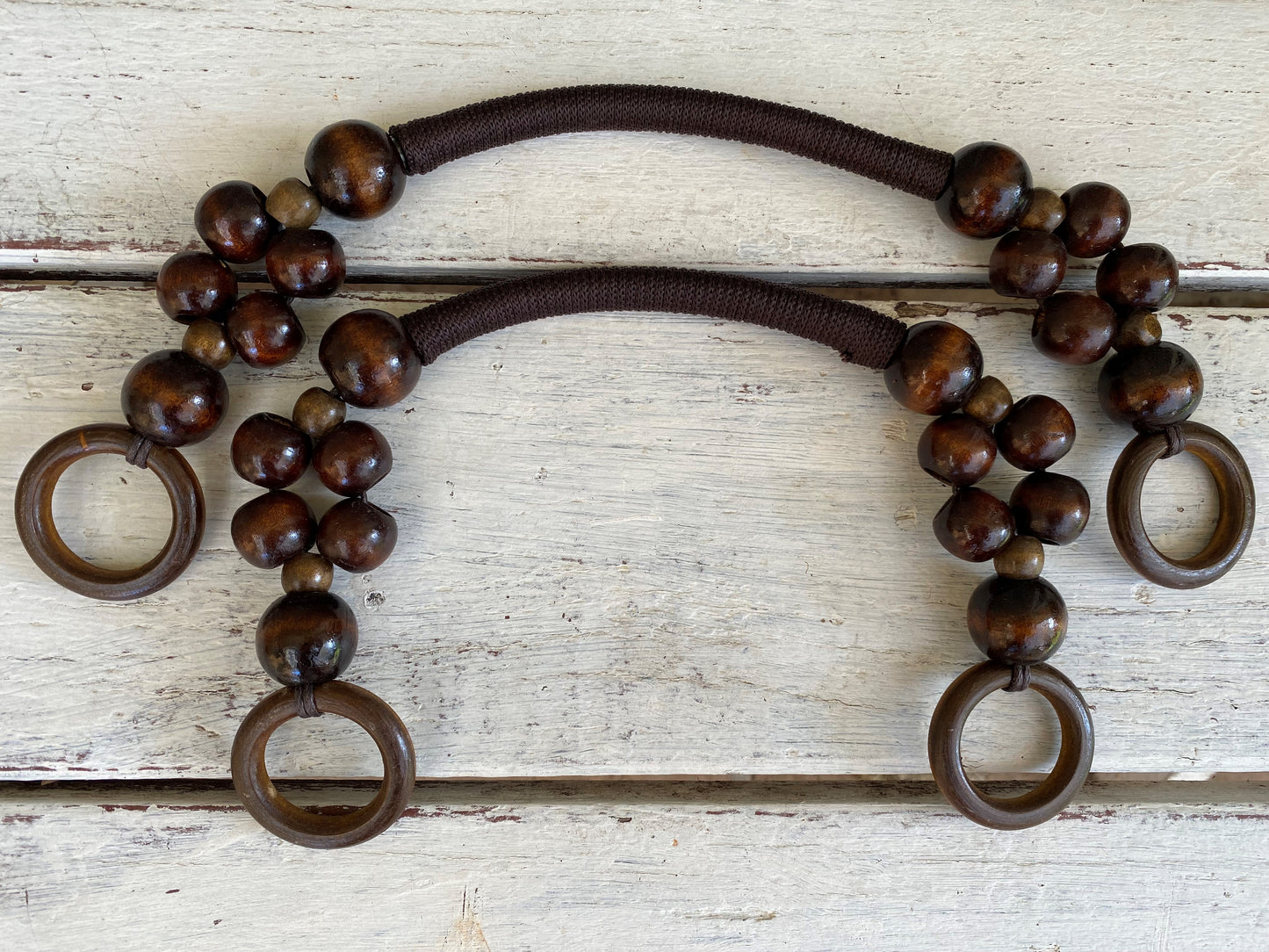 "Jessica" Wooden beaded bag handles