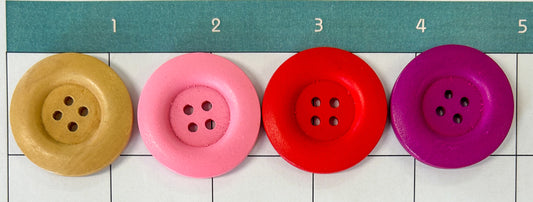 Coloured Wooden Button -  Small