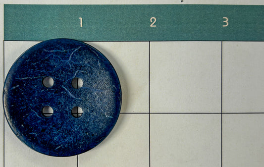 Blue Grunge Wooden Button