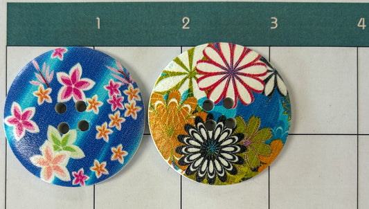 Painted Wooden Buttons 1.5"