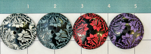 Floral Etched Buttons