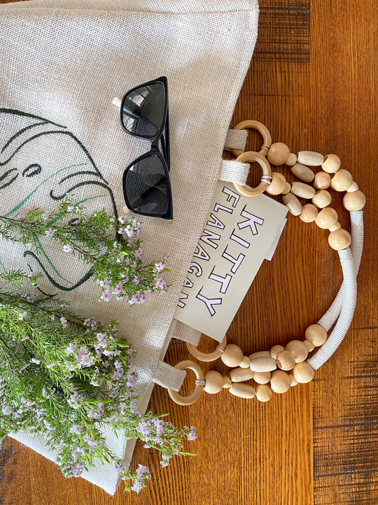 "Jemma" Wooden beaded bag handles