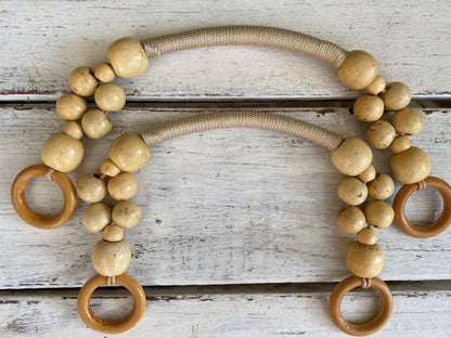 "Jessica" Wooden beaded bag handles